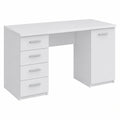 Schreibtisch – 145 cm, mit Schubladen, aus Holzwerkstoff, Weiß, für Kinderzimmer, Jugendzimmer und Büro