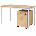 Schreibtisch – 140 × 80 × 75 cm, rechteckige Form, aus Eichenholz, für Büro
