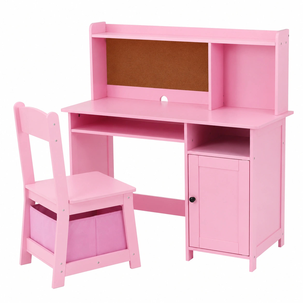 Tisch – mit Stauraum, mit Schubladen, aus Holzwerkstoff, Rosa, für Kinderzimmer