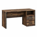 Schreibtisch – 160 × 73,5 × 69,6 cm, mit Schubladen, aus Holzwerkstoff und Holz, Betonoptik und Dunkelgrau