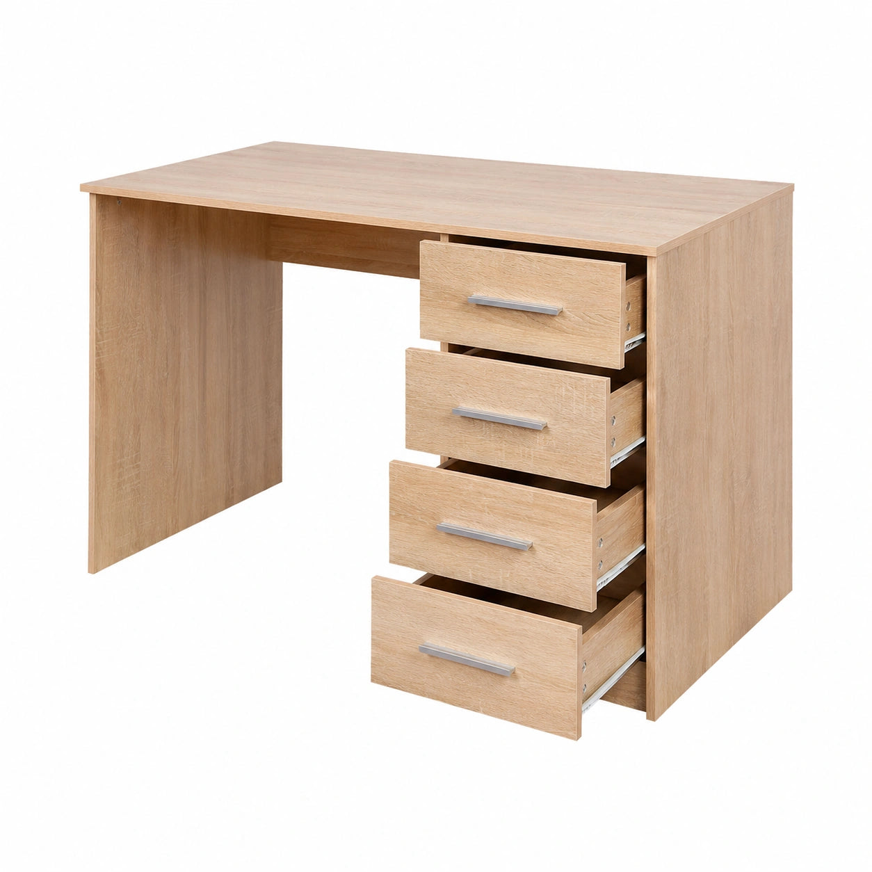 Schreibtisch – 0 × 56 × 73 cm, moderner Stil, mit Schubladen, aus MDF und Eichenholz, für Kinderzimmer und Büro