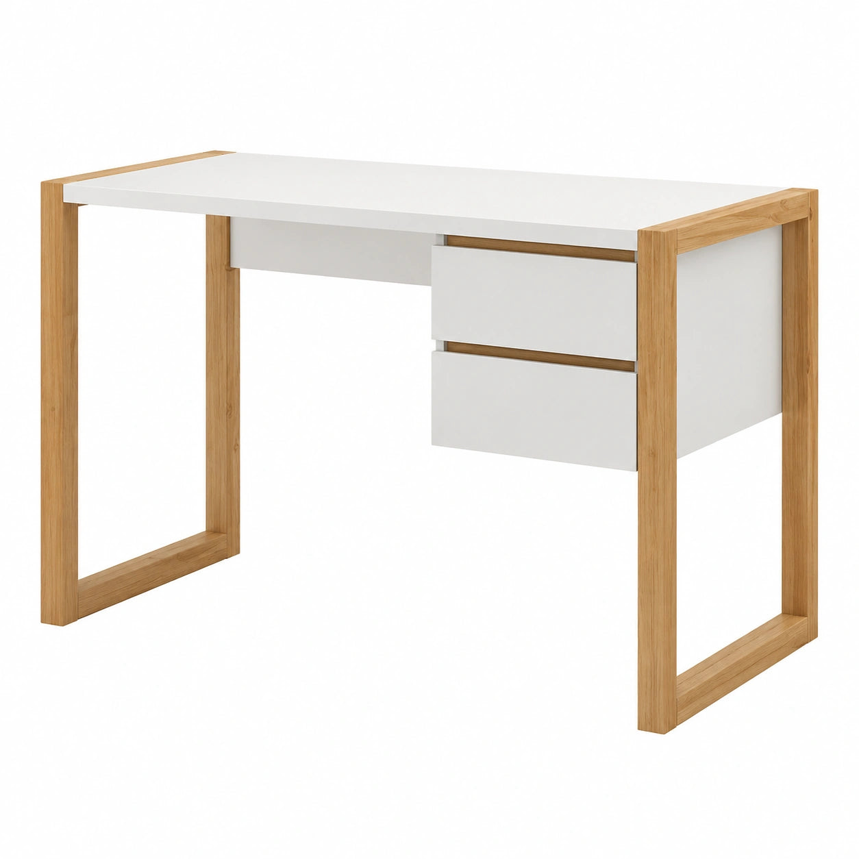 Schreibtisch – moderner Stil, mit Stauraum, mit Schubladen, aus Massivholz und Kiefernholz