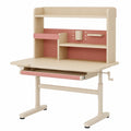 Schreibtisch – 74 cm, höhenverstellbar, mit Schubladen, Rosa