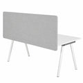 Schreibtisch – 62 × 160 cm, aus Stoff, Hellgrau