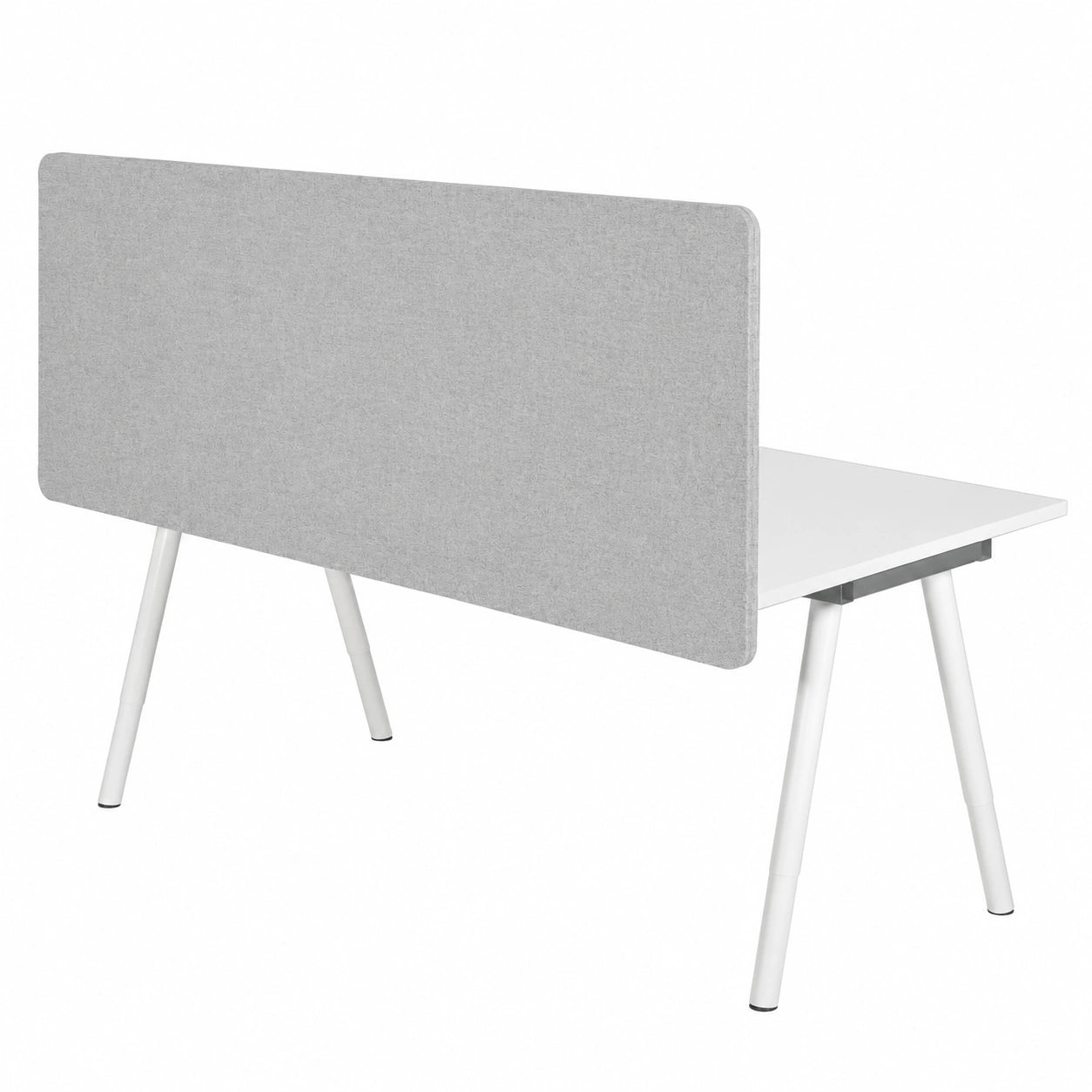 Schreibtisch – 62 × 160 cm, aus Stoff, Hellgrau