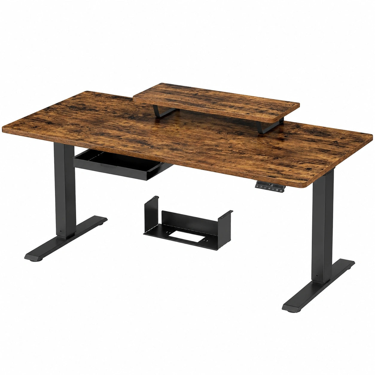 Schreibtisch – 160 × 80 cm, höhenverstellbar, mit Schubladen, für Büro