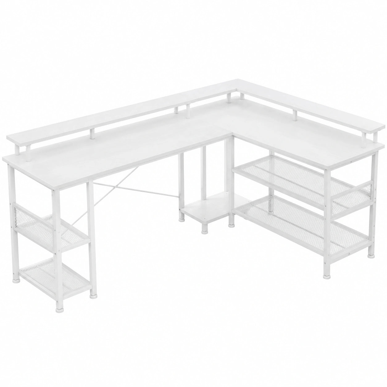 Tisch – 168 × 120 cm, mit Stauraum, mit LED-Beleuchtung, mit Ablagen